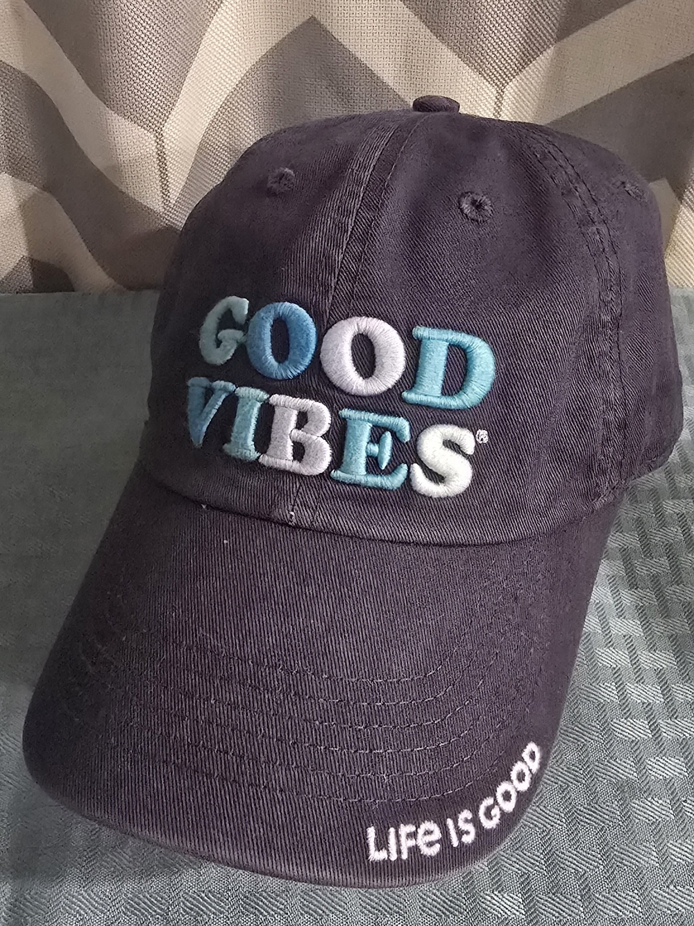 Life Is Good Unisex Good Vibes Chill Cap Blue Embroidered